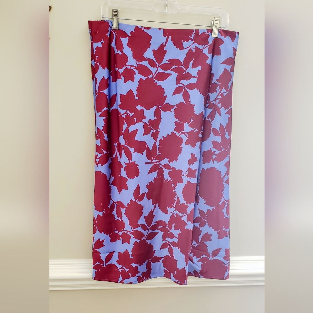 J. Crew Blue and Red Floral Skirt